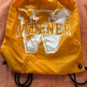 Yellow Widerner University Drawstring Bag